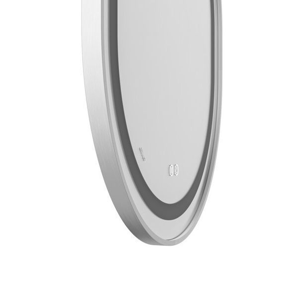 Дзеркало з підсвіткою у білій рамі Mixxus Premium Ellipse MV05-80&times;70 cm reverse White МР6645 фото