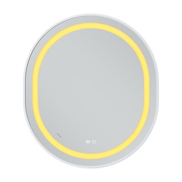 Дзеркало з підсвіткою у білій рамі Mixxus Premium Ellipse MV05-80&times;70 cm reverse White МР6645 фото