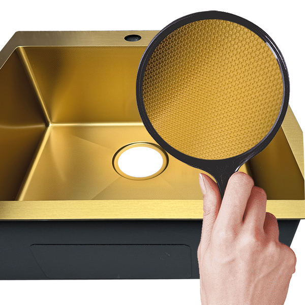 Мийка Mixxus MH5843 micro decor brushed gold нерж. сталь 8218 фото