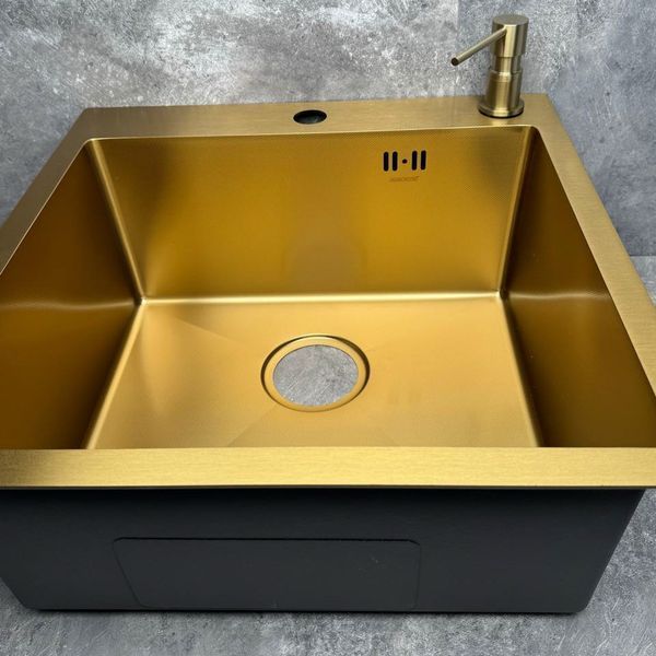 Мийка Mixxus MH5843 micro decor brushed gold нерж. сталь 8218 фото