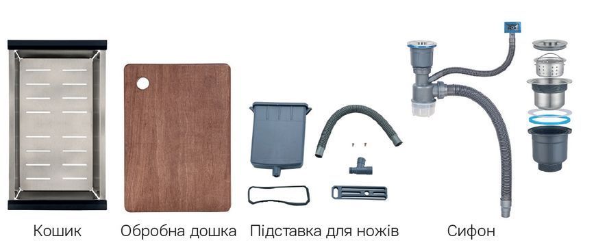 Мийка Mixxus Premium MH7545-set-05 micro decor nano-black нерж. сталь 9633 фото