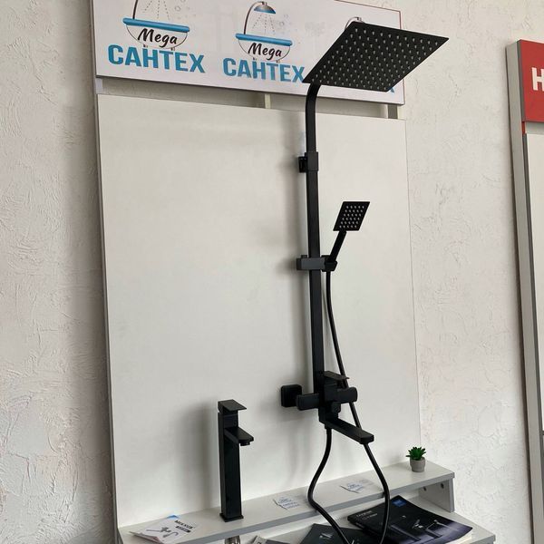 Душова система Mixxus KUB-007-J black з подовженим гусаком 11410 фото