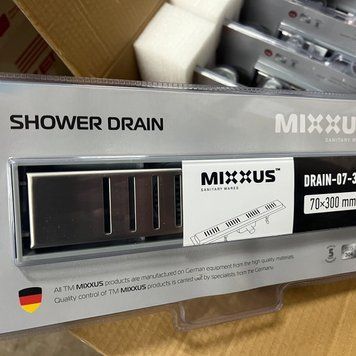 Трап душовий Mixxus Drain-07-60 пласт. основа і накладка з нерж. сталі МІ6517 фото