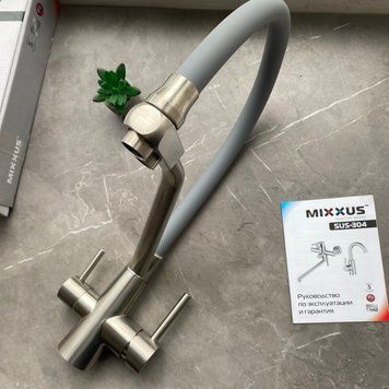 Змішувач з підключенням до фільтру Mixxus FUL-021 refl. grey гн.гусак MI6020 фото