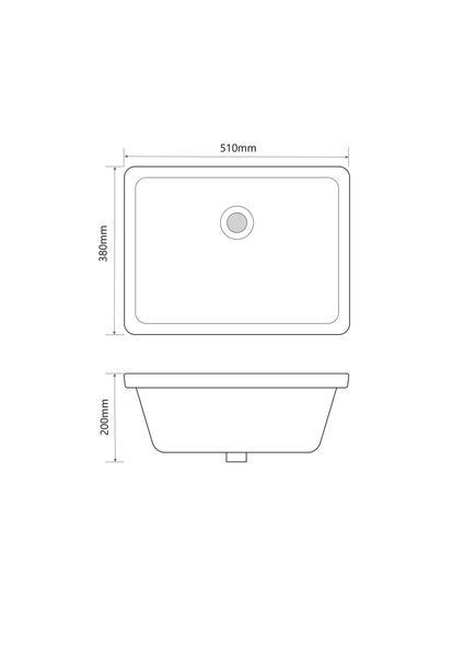 Умивальник врізний під стільницю Mixxus Premium Style-1701 510&times;380&times;200 mm з переливом 13001 фото